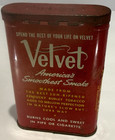 Vintage Velvet Pipe And Cigarette Tobacco Advertising Tin 4 1 2 By 3 X 1 Inch