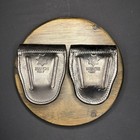 Bianchi Leather Handcuff Case  35p  lot Of 2  Black Basket Weave  Hidden Snap