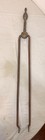 Antique 18th Century Wrought Iron Turned Brass English Fireplace Tongs Tool 5