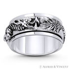 Chinese Dragon Shenlong Feng Shui Luck Charm  925 Sterling Silver Spinning Ring
