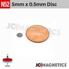 5mm X 0 5mm N52 Strong Rare Earth Neodymium Thin Magnet Round Discs 5x0 5mm