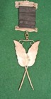 Antique Masonic Free Mason Lodge Secretary Medal Badge Pin - Feather Pens