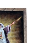 Wizard Velvet Painting  18 x 22  Vintage Style  Wood Frame