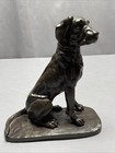 Beautiful Detailed Vintage Bronze Labrador Lab Dog Figure Statue Sculpture