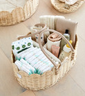 Cute Baby Storage  Rattan Baby Diaper Caddy Bebe Bask Scalloped Natural