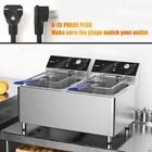 Topkitch Deep Fryer Commercial Deep Fryer 12l X 2 25 4qt Dual Tank Electric Deep