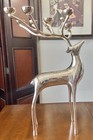 Large Silver Plate Pottery Barn Reindeer Candelabra 10 Points Stands 20  Tall