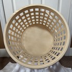 Vtg Rubbermaid 20    Round Laundry Basket 2966 Almond Tan Plastic Weave Pattern