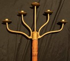 Vintage Large 5 Candle Wood   Wrought Iron Metal Tall Candelabra 33  Inches High