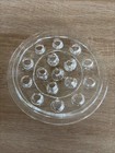Vintage Clear Glass Flower Frog 5    Round 16 Hole Floral Arranger