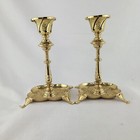 Vintage Pair Of Brass Altar 6 1 4   Ornate Candlesticks Candle Holder India Made
