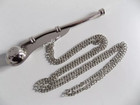 5  Boatswain Brass Whistle W Chain Bosun Call Pipe Nautical Marine Chrome Finish