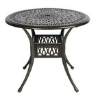 Patio Round Dining Table Cast Aluminum Outdoor Bistro Table W  Umbrella Hole