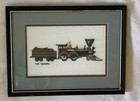 Vintage 1970s Cross Stitch Steam Train Pictures Framed Pair The General Washingt