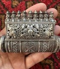  b  19th C Ornate Silver Prayer Tube Pendant  Karnataka india 