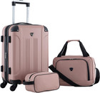 Travelers Club Chicago Hardside Expandable Spinner Luggage  Rose Gold  3 Piece