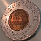 1957-d Encased Lincoln Wheat Cent Copper Token Keep Me Good Luck Md