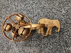 Antique Rare Heavy Metal Elephant Pull Bell Toy