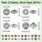 Sunnyclue 1 Box 240pcs 12 Styles 6mm Spacer Beads Tibetan Style Alloy Spacer Bea