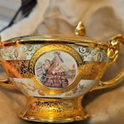 24k Gold Hand-decorated Southern Belle 5 Piece Tea Set   