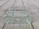Ashtray Vintage Thick Cut Heavy Glass Art Deco  flaw 