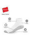 Hanes Men s Double Tough Durability Ankle Socks  12-pack cooling white