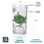 Sea Ocean Life 20-ounce Plastic Tumbler Drinking Glasses Mixed Drinkware Sets   