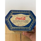 Coca-cola Vintage Style Hexagonal Blue Metal Tin Collectible Storage Container