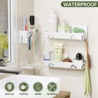 Adhesive Shower Caddy 4 Pack Organizer Plastic Shelf Wall Mounted Rack