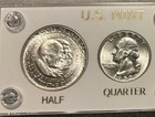 1952 5 Coin Silver Mint Set Wash carver Half Dollar Gem Bu Coins White Holder
