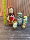 Russian Nesting Dolls 5 Pc Set Little Red Riding Hood Matryoshka Complete