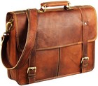 Men   Women Leather Messenger Laptop Bag Computer Distressed Briefcase Satchel