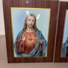 Vintage Sacred Heart Of Jesus    Mary Wall Plaque catholic mid Century 9x7    Each