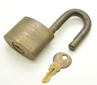 Vintage Collectible Junkunc Bros American Lock Co Brass 3  Padlock  W  Key Usa