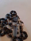 Vintage Antique Ebony Wood plastic Rosary 47 Beads France Estate Rosary 13 