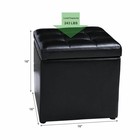 Costway 16  Cube Ottoman Pouffe Storage Box Lounge Seat Footstools W  Hinge Top