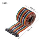 2pcs Flat Ribbon Cable 2 54mm Pitch 26 Pin Female To Female Idc 118cm Length