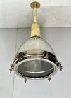 Set Of 2 Stainless Steel   Brass Old Antique Original Celling Spot Pendant Light