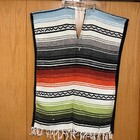 Traditional Mexican Poncho Multi Color Serape Gaban Adult One Size Fits Most