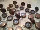 Vintage Brass Pocket Lid Compass Lot Of 100 Marine Antique Collectible Item