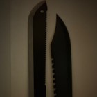 Lot Of 2 Machetes Steel Black Sawback Blades Black red Plastic Handles