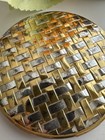 Vtg Est  e Lauder Powder Compact Goldtone Vanity Set Lipstick Holder Filigree Jar