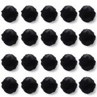 20 Pcs Large Black Craft Pom Pom Balls 3 Inch Costume Accessory Arts Diy Decor