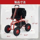 Garden Seat With Wheels  Rolling Gardening Stool With 360   Swivel Seat   Backres
