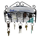 Key Rack Mail Holder Black Matte Metal Kitchen Office Organizer Wall Mountable