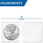  100  2x2 Double Pocket Vinyl Coin Flips Storage   Display Clear Plastic Holder