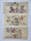 3 Vintage 1938 Disney Silly Symphony Iron On Transfers Elmer Tortoise Hare Mouse