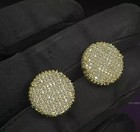Mens 1 50ct Round Lab Created Diamond Circle Stud Earring 14k Yellow Gold Plated