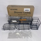 5 Pack Black Shower Caddy No Drill  Bathroom Organizers Removable Hooks - New