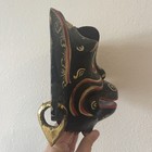 Vintage Balinese Hand Carved Painted Wooden Monkey Mask Folk Art Wall Decor Rare